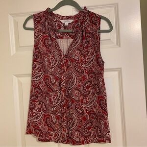Market & Spruce Burgundy Paisley Blouse